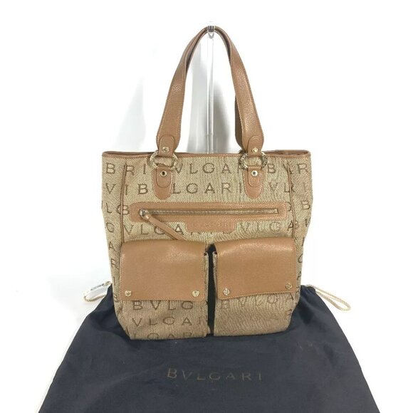 BVLGARI 801904 Maxi logo Logo mania Shoulder Bag Tote Bag - Picture 7 of 10